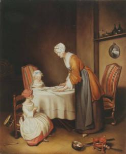 kopia wg J. S. Chardin, Modlitwa przed obiadem - E. Basiul